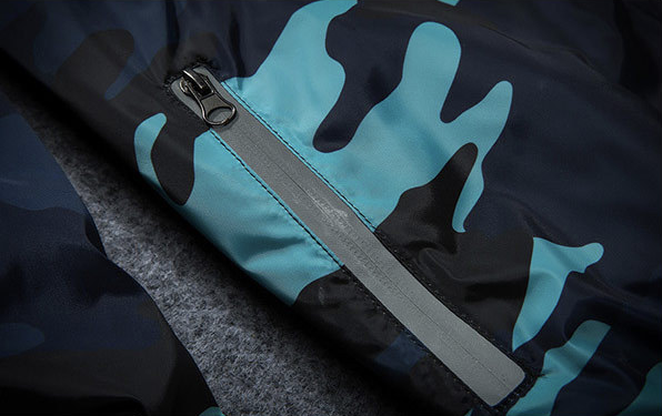 Mens Camouflage Hooded Coat with Zipper