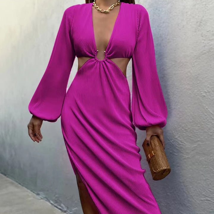 Pressed Pleated Waistless Women's Dress