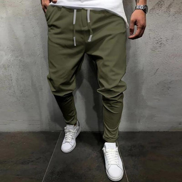 Solid Color Cropped Pants With Elastic Band