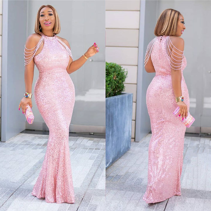 High Stretch Sequin Mermaid Dress Plus Size