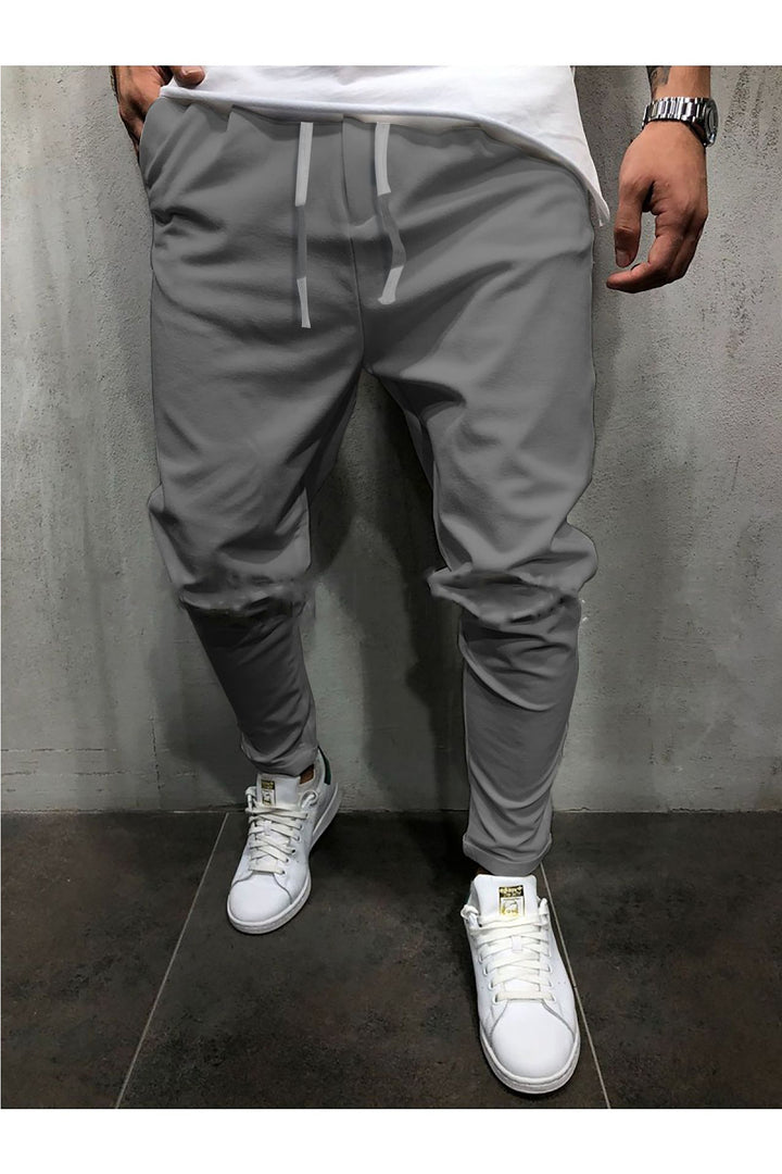 Solid Color Cropped Pants With Elastic Band