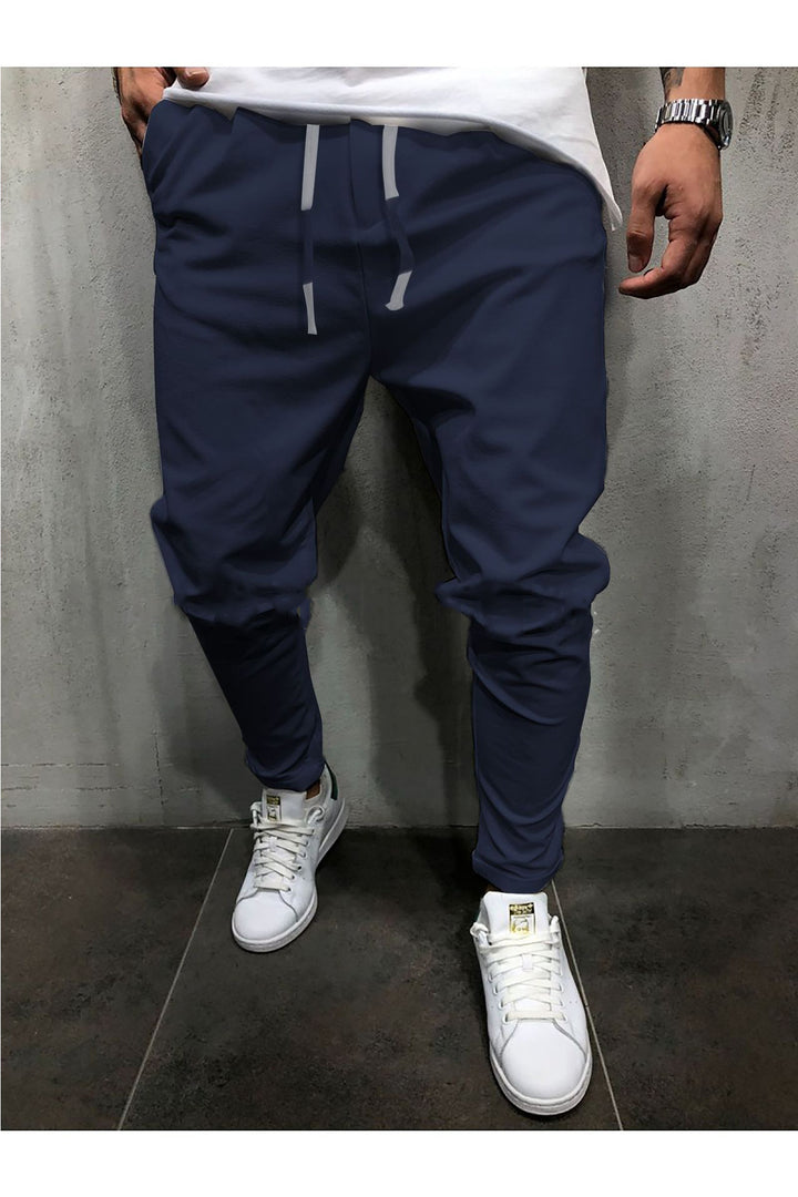 Solid Color Cropped Pants With Elastic Band