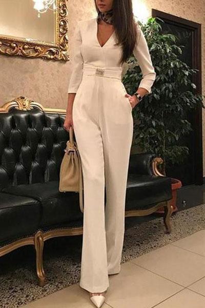 European Split Sleeve Jumpsuit