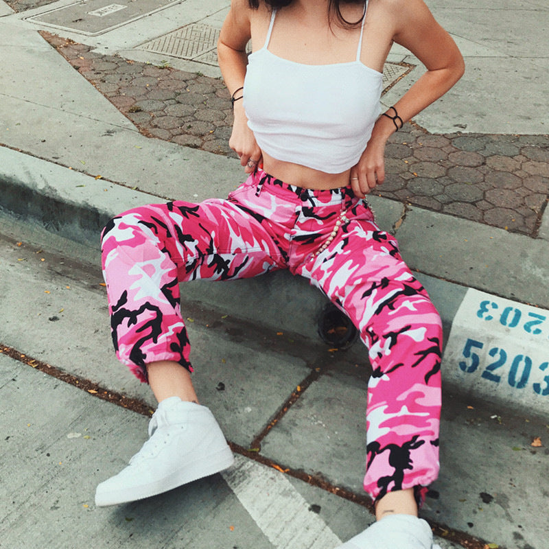 Camouflage Denim Harem Pants
