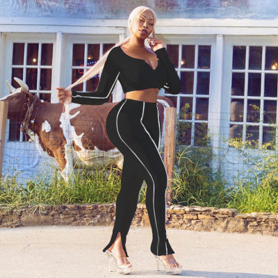 Reflective stitching low-cut 2 piece