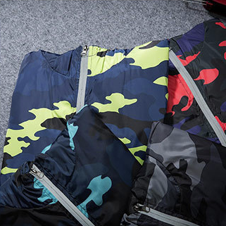Mens Camouflage Hooded Coat with Zipper