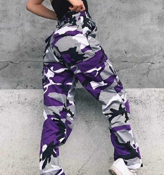 Camouflage Denim Harem Pants