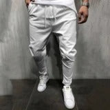 Solid Color Cropped Pants With Elastic Band