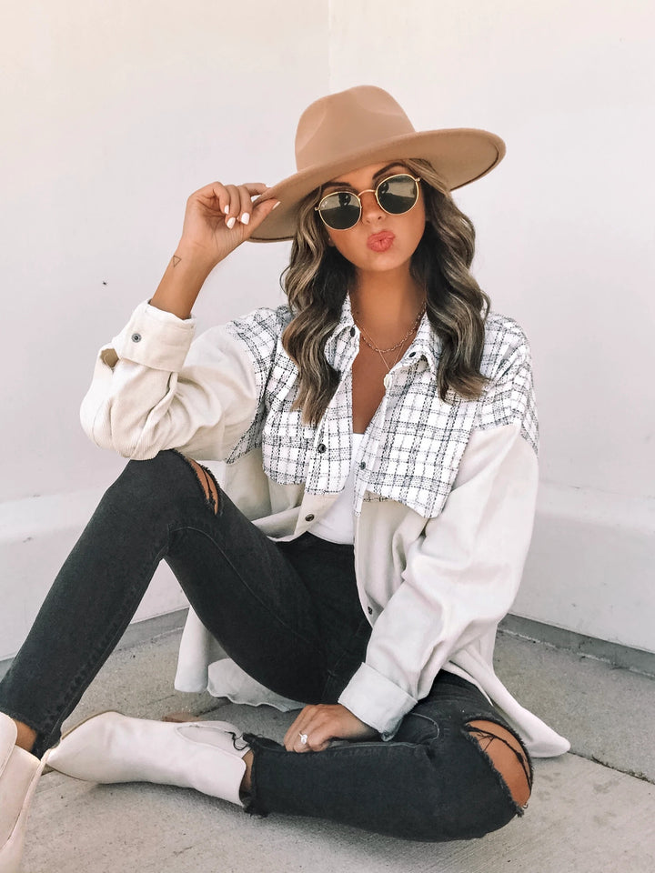 Casual Lapel Long Sleeve Plaid Jacket
