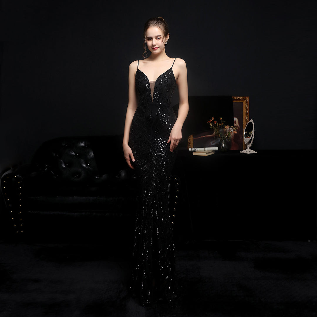 Sequined Mermaid Evening Dress