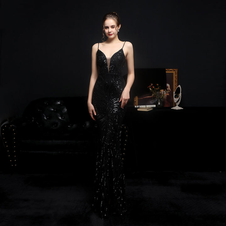 Sequined Mermaid Evening Dress