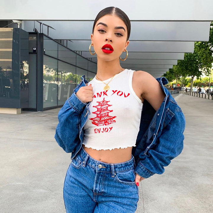 Chinese Crane Tower Tank Top