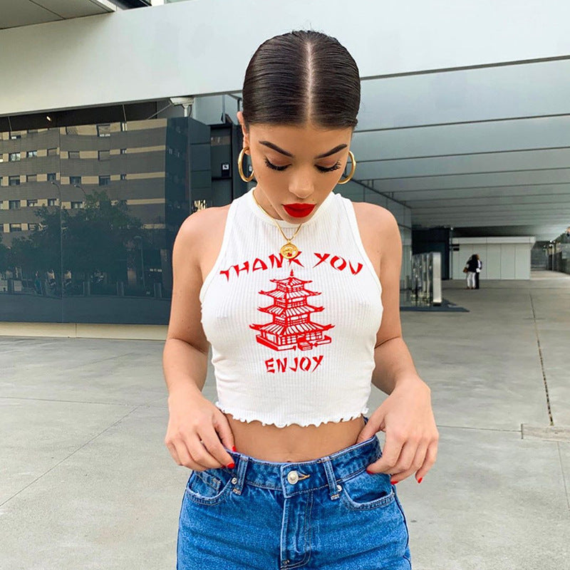 Chinese Crane Tower Tank Top