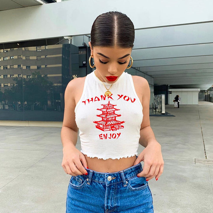 Chinese Crane Tower Tank Top