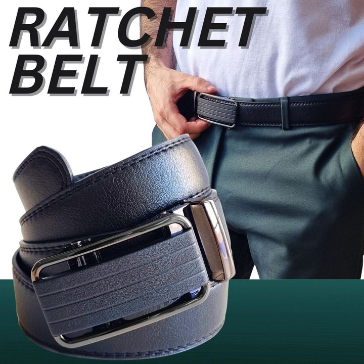 Microfiber PU/Leather Ratchet Belt - Adjustable Size - Slide Buckle