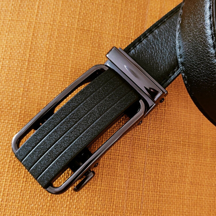 Microfiber PU/Leather Ratchet Belt - Adjustable Size - Slide Buckle