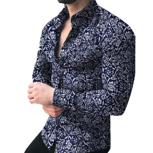 Mens long sleeve Floral musician stage shirt