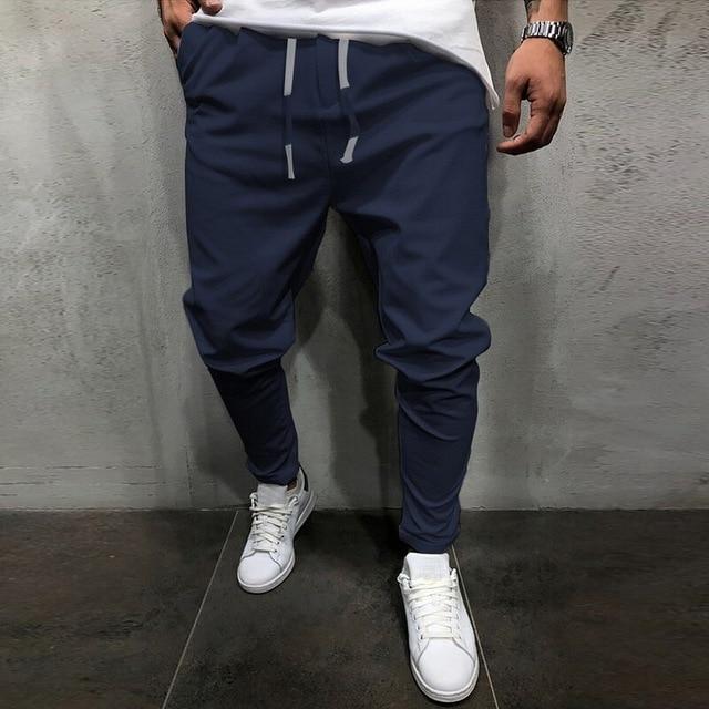 Solid Color Cropped Pants With Elastic Band