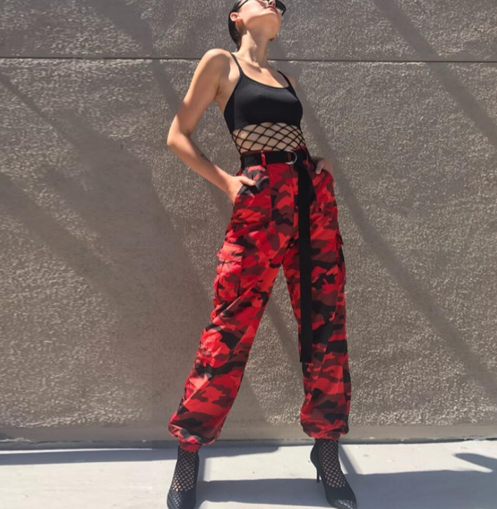 Camouflage Denim Harem Pants