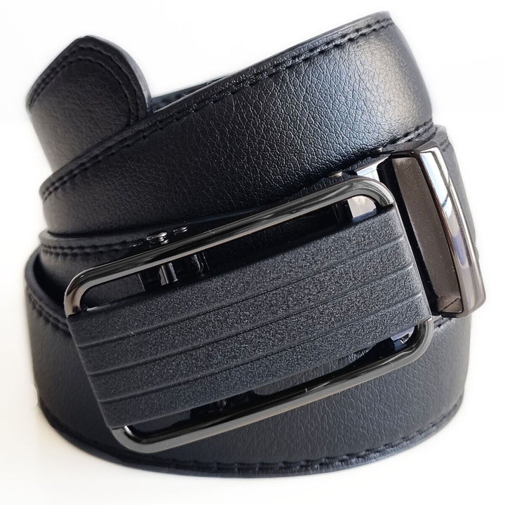 Microfiber PU/Leather Ratchet Belt - Adjustable Size - Slide Buckle