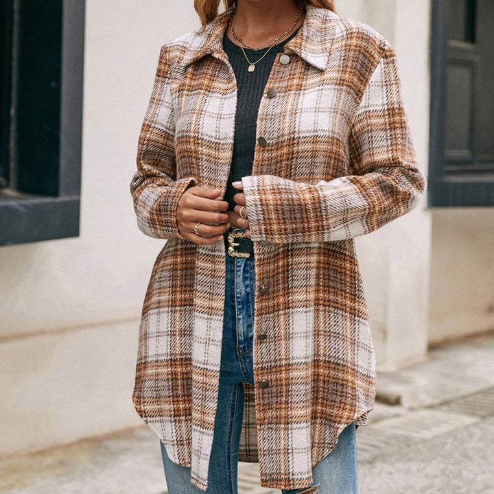 Loose Casual Plush Plaid Shirt Jacket