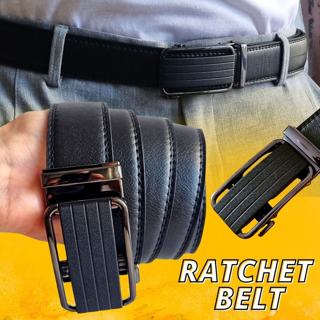 Microfiber PU/Leather Ratchet Belt - Adjustable Size - Slide Buckle