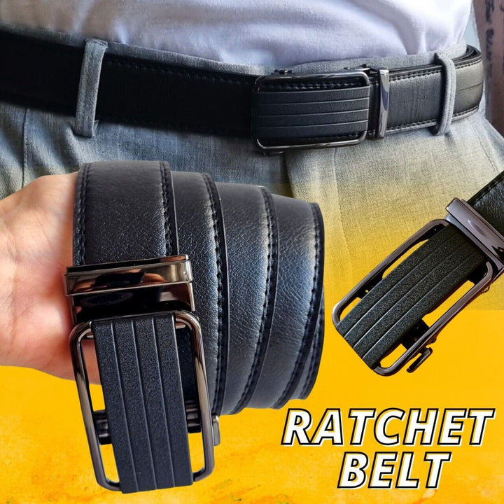 Microfiber PU/Leather Ratchet Belt - Adjustable Size - Slide Buckle