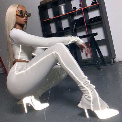 Reflective stitching low-cut 2 piece