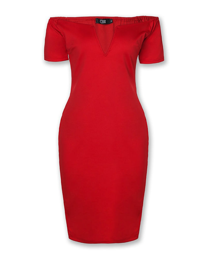 Pure color tight skirt hip dress
