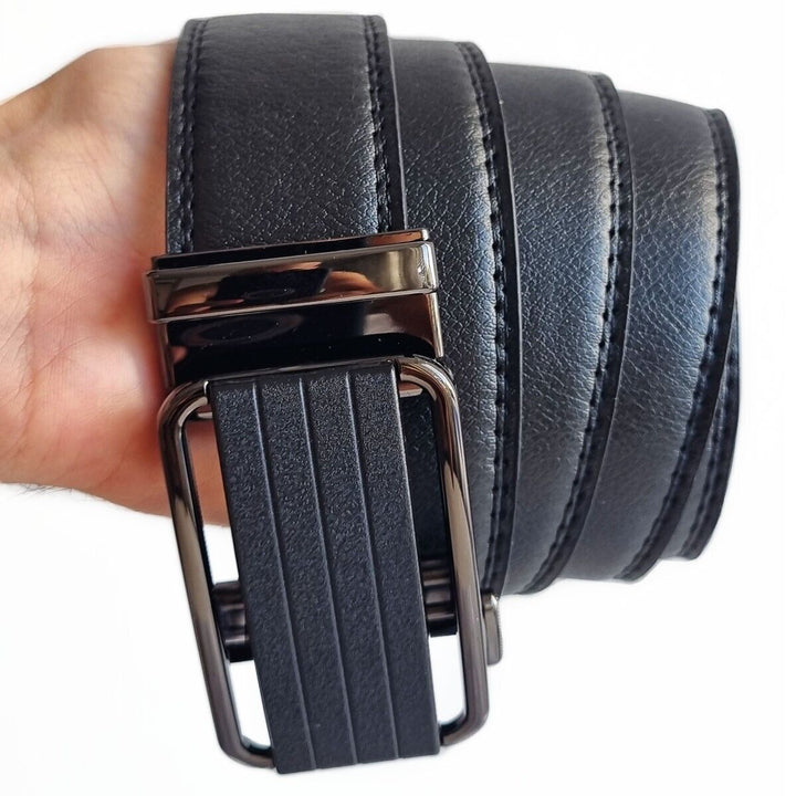 Microfiber PU/Leather Ratchet Belt - Adjustable Size - Slide Buckle