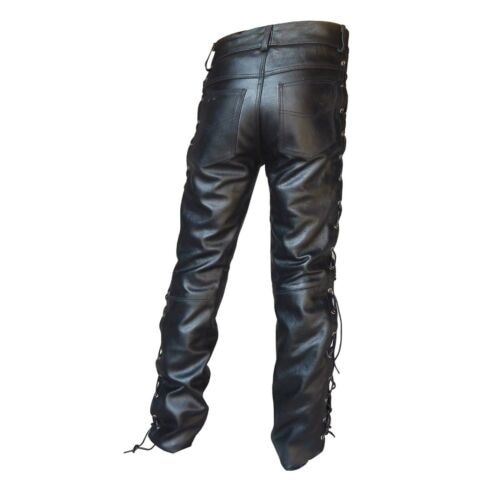 Fashion men's leather pants locomotive punk style pants for men +Size
