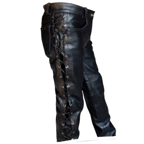 Fashion men's leather pants locomotive punk style pants for men +Size