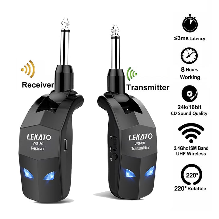 WS-80 A8/A9 Guitar Wireless Receiver System Transmitter Receiver