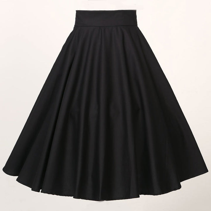 Rockabilly Dance Cotton Midi Skirts Womens