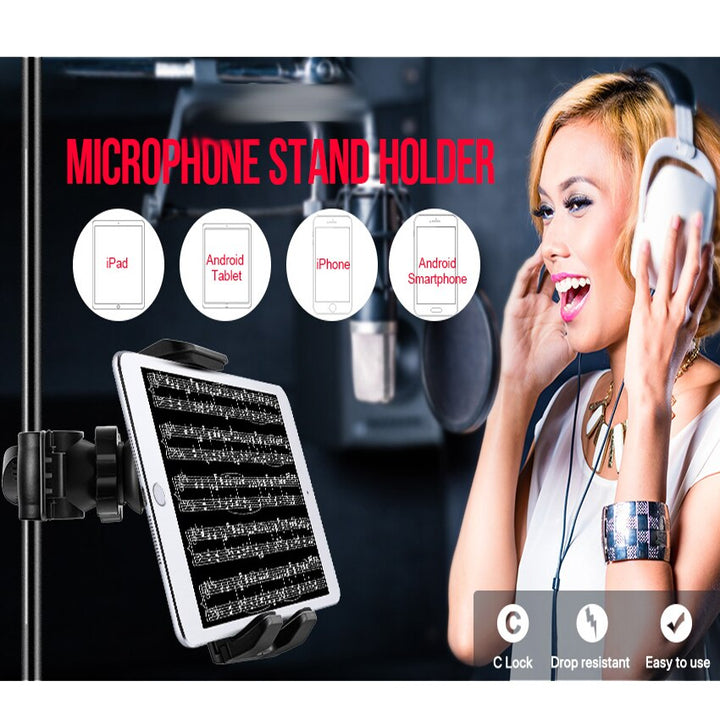 Tablet holder for Microphone stand ABC plastic mobile phone mount for Apple Ipad