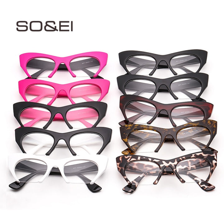Retro Half frame Cat eye Glasses