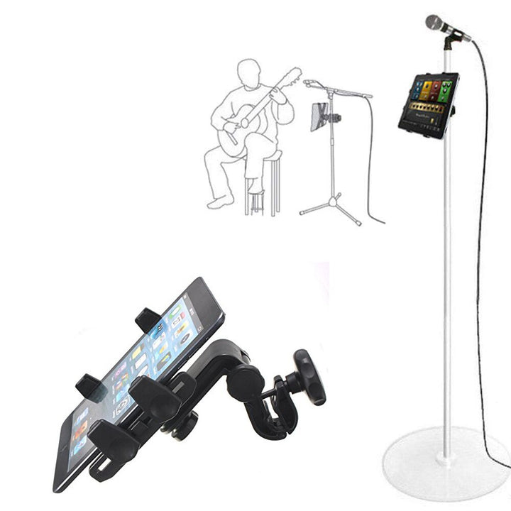 Tablet holder for Microphone stand ABC plastic mobile phone mount for Apple Ipad