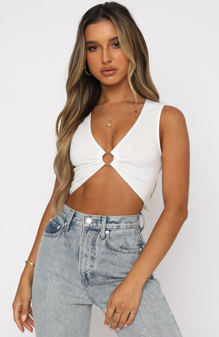 Womens Color Top Sleeveless Ring Connection Vest Small Suspender Tube Tops