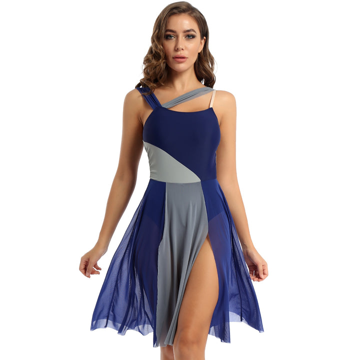 Womens Sleeveless Mesh Ballet style Contemporary Leotard Competition