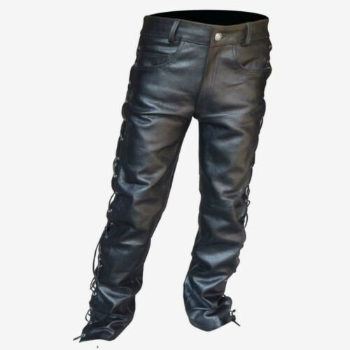 Fashion men's leather pants locomotive punk style pants for men +Size
