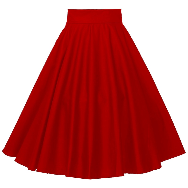Rockabilly Dance Cotton Midi Skirts Womens