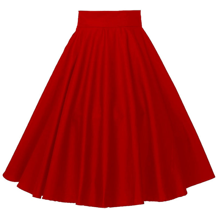 Rockabilly Dance Cotton Midi Skirts Womens