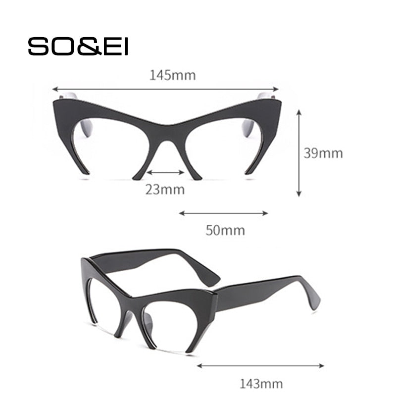 Retro Half frame Cat eye Glasses