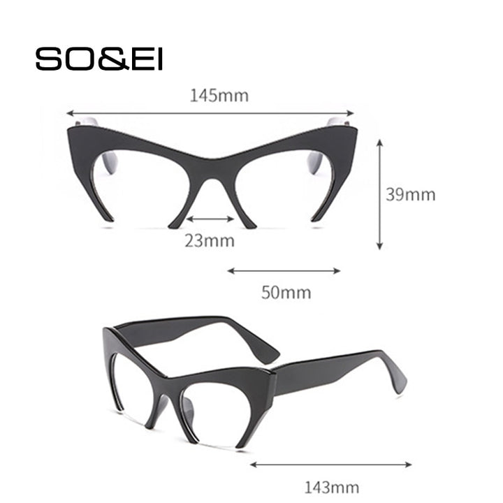 Retro Half frame Cat eye Glasses