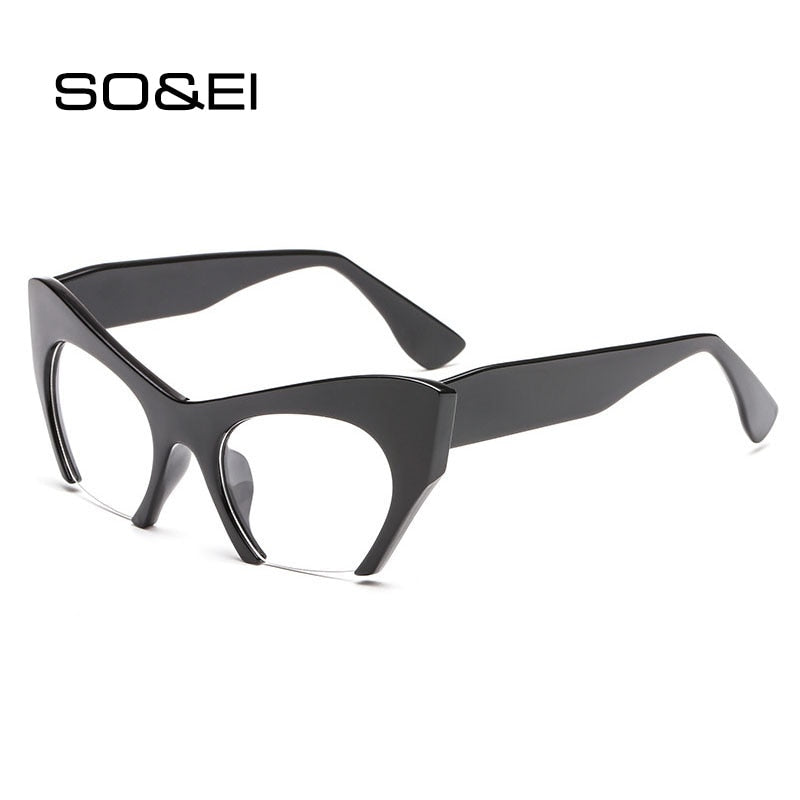 Retro Half frame Cat eye Glasses