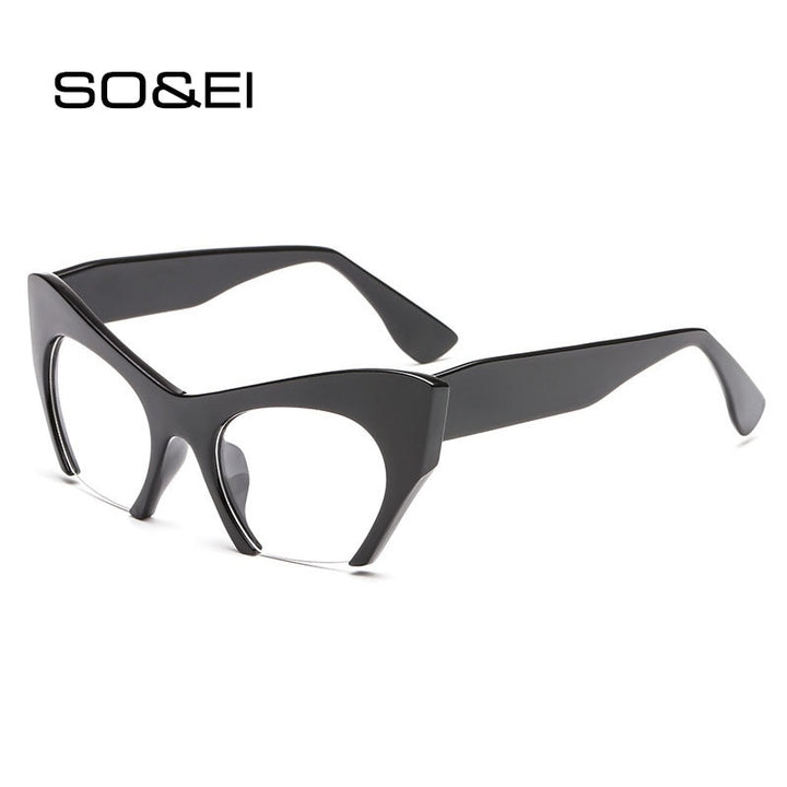 Retro Half frame Cat eye Glasses