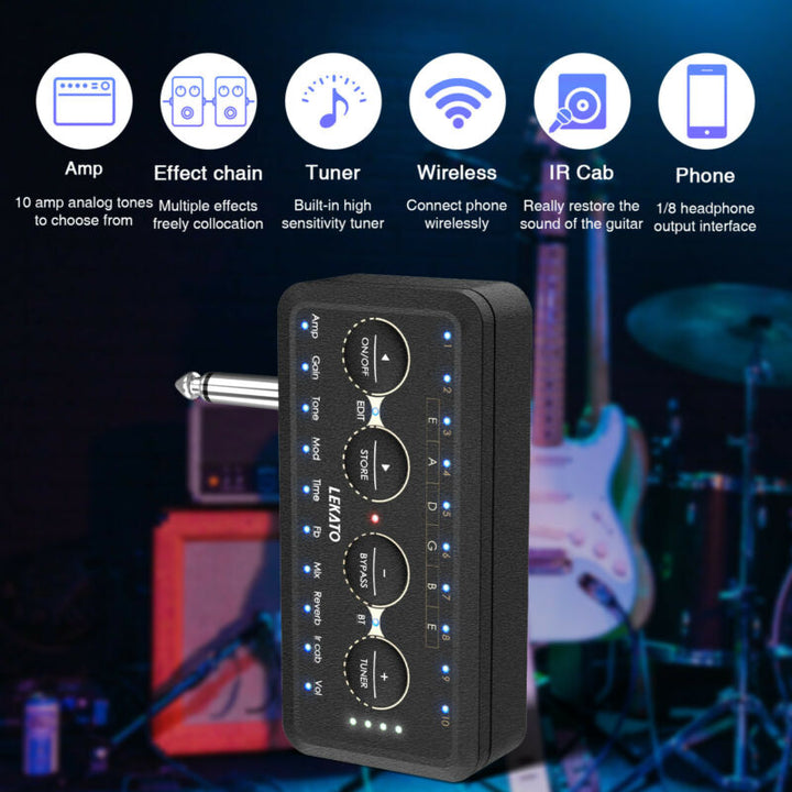 Guitar headphone Amp - Bluetooth - IR Amp Models - Effects