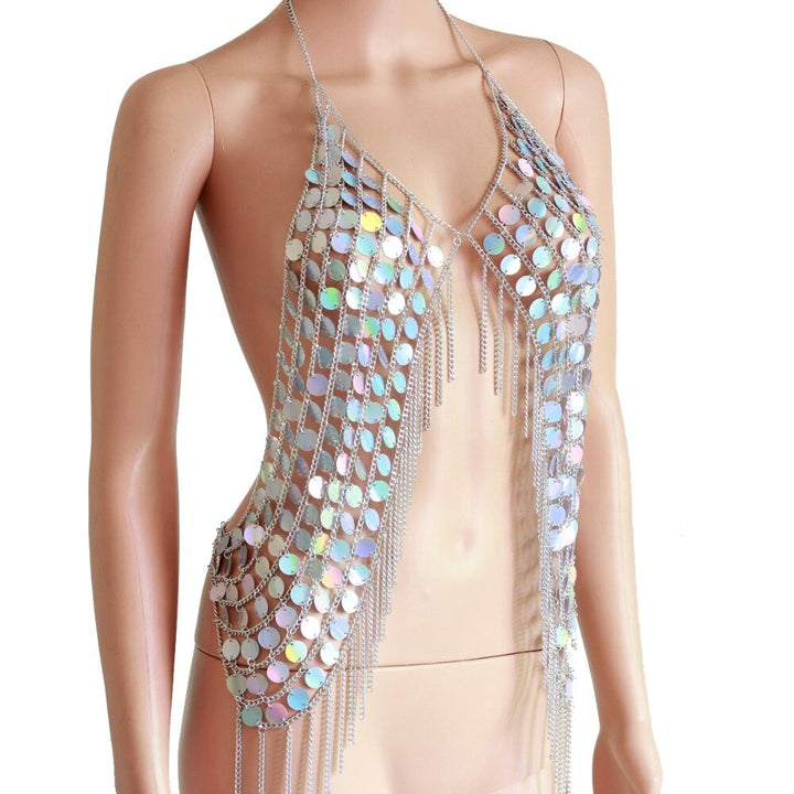 Holographic Mermaid Tanks & Camis Seascape Tops Halter