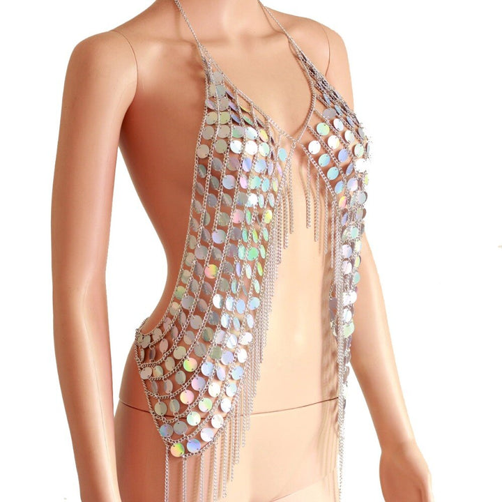 Holographic Mermaid Tanks & Camis Seascape Tops Halter
