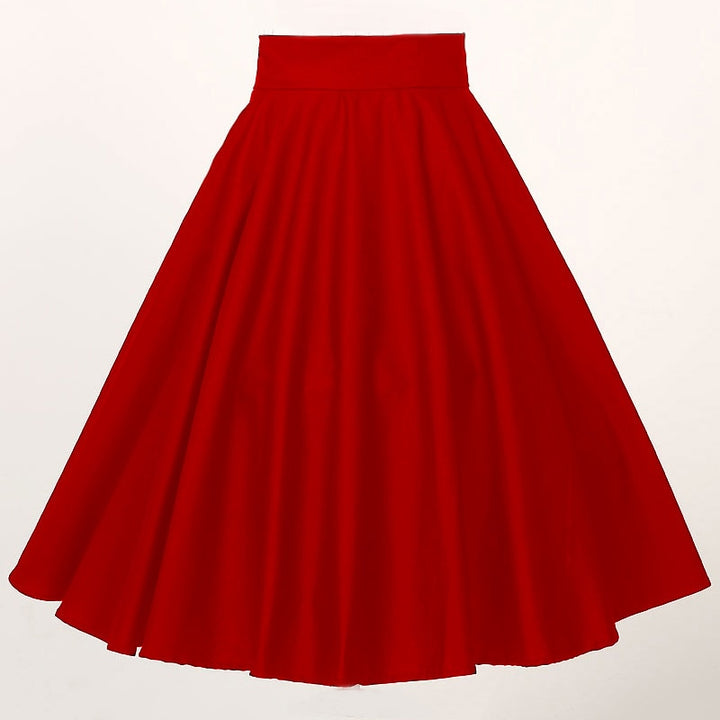 Rockabilly Dance Cotton Midi Skirts Womens